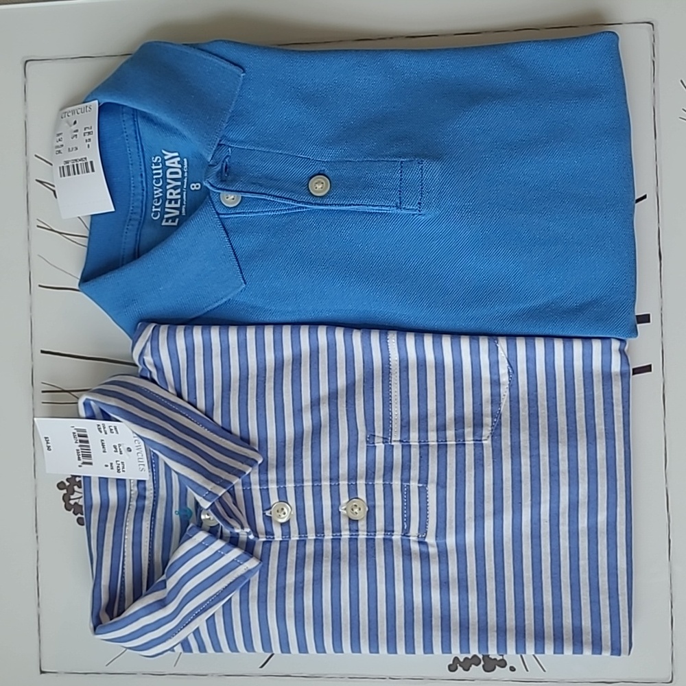 2 Crewcuts Polo Shirts | New with Tags | Size 8